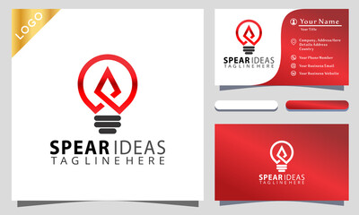 Bulb lamp Spear Ideas Colorful logo design inspiraton, business card