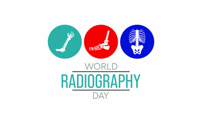 World Radiography day is an annual event promoting the role of medical imaging in modern healthcare. It is celebrated on November 8 each year. Vector illustration.