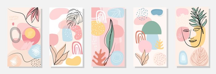 Abstract art pastel backgrounds creative with minimal trendy style, Screen on mobile, Template design, Banner, Product, Poster, fashion, Pattern.