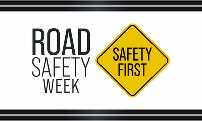 Vector illustration on the theme of National Road safety week observed each year during November.