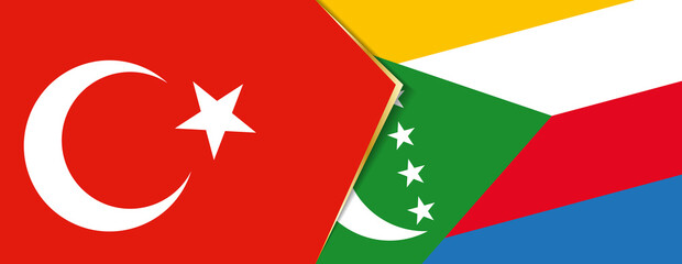 Turkey and Comoros flags, two vector flags.