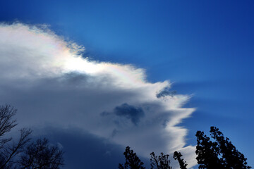 Fototapeta na wymiar 太陽が雲に隠れる、冬空の寒々しいイメージ