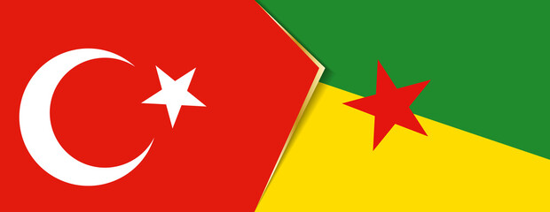 Turkey and French Guiana flags, two vector flags.