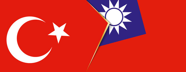 Turkey and Taiwan flags, two vector flags.