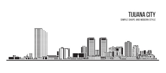 Cityscape Building Abstract shape and modern style art Vector design -  Tijuana city