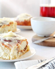 The homemade Rolls Cinnabon with cream cinnamon