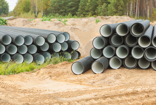 two stacks of pipes