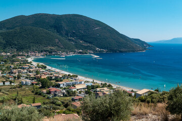 View over Vasiliki Village, Lefkada island, Greece.