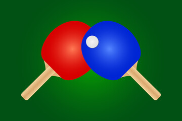 Ping pong table tennis 2 bats and a ball logo icon