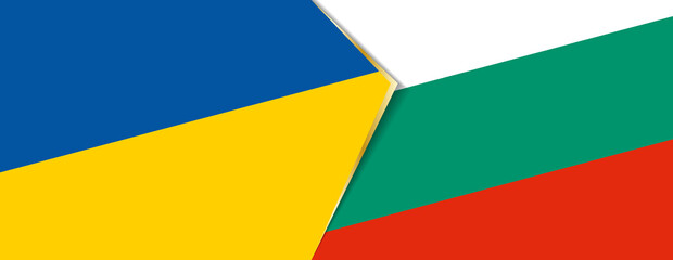 Ukraine and Bulgaria flags, two vector flags.