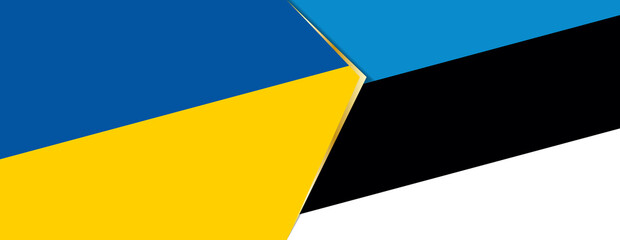 Ukraine and Estonia flags, two vector flags.