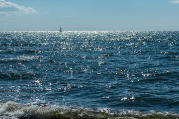 baltic sea with blue sky