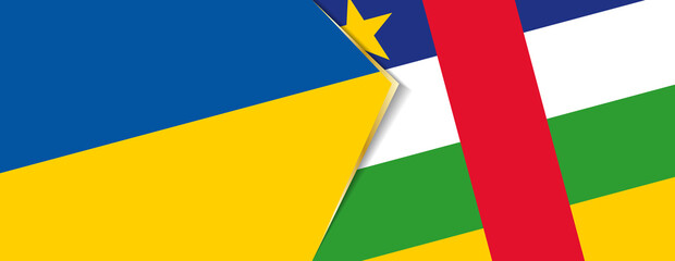 Ukraine and Central African Republic flags, two vector flags.