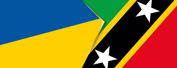 Ukraine and Saint Kitts and Nevis flags, two vector flags.