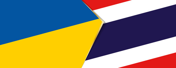 Ukraine and Thailand flags, two vector flags.