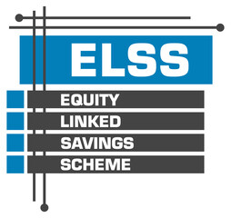 ELSS - Equity Linked Savings Scheme Blue Grey Boxes Top Bottom Squares 
