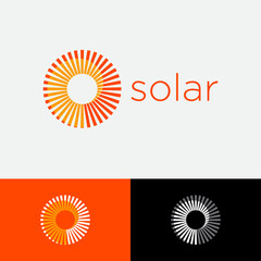 Solar logo. Sunrays with vortex, on different background. Identity.  Loading icon. logo can use for business, network or web.
