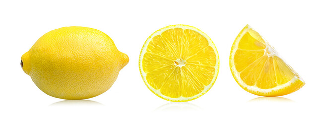  lemon on white background