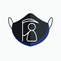 Halloween  medical face protection as a symbol for disease control and virus infection and coronavirus or covid-19