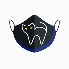 Halloween  medical face protection as a symbol for disease control and virus infection and coronavirus or covid-19