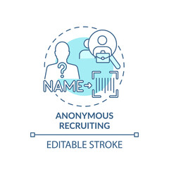 Anonymous recruiting concept icon. Gender diversity implementation tips. Silent recruitment guide idea thin line illustration. Vector isolated outline RGB color drawing. Editable stroke