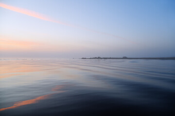 Sunrise on the White Sea in Karelia, Russia