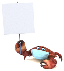 Fun 3D cartoon crab with a mask