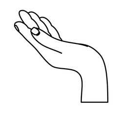 hand human receiving isolated icon