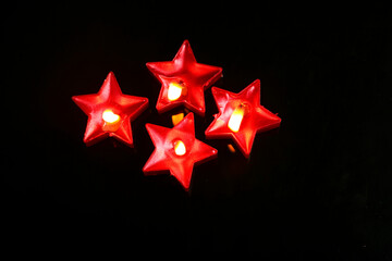 Obraz premium Indian festival diwali , candle on dark background