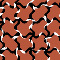 Abstract Swirl Squares Geometric Pattern Trendy Fashion Colors Seamless Design Perfect for Fabric Wall Paper or Wrapping Paper Printing