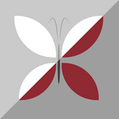 Butterfly in the style of minimalism. Logotype. Vector illustration in flat style