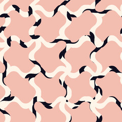 Abstract Swirl Squares Geometric Pattern Trendy Fashion Colors Seamless Design Perfect for Fabric Wall Paper or Wrapping Paper Printing