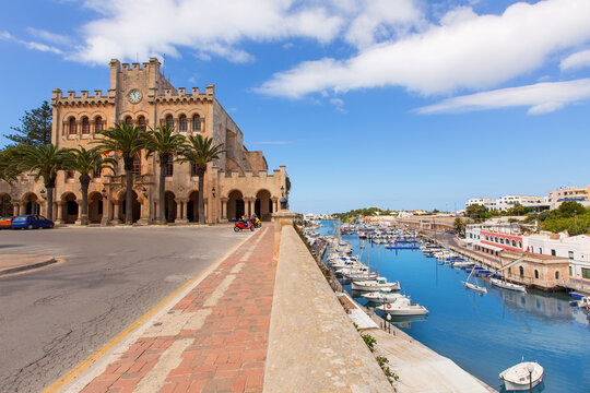 Ciutadella Menorca city Town Hall and Port in Ciudadela