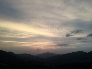 sunset in the mountains