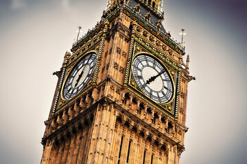 Big Ben, the bell of the clock close up. London, England, the UK. 