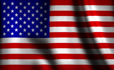 3D rendering of the waving flag United States  of America