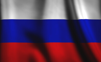 3D rendering of the waving flag  Russia