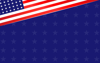 American flag corner on a blue background for your design.