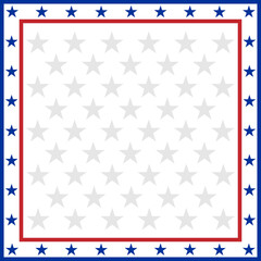 American flag stars symbols patriotic frame border with blank space for text.	