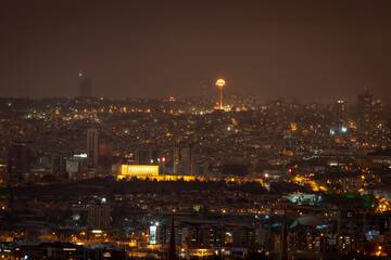 Fototapeta na wymiar night view of the Ankara city