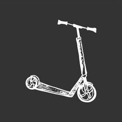 Scooter sketch isolated on grey background. Eco alternative transport concept. Vector Han-drawn illustration