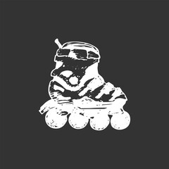 Roller skate. Hand-drawn vector sketch illustration isolated on grey background