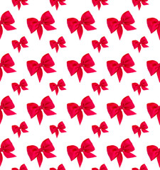 seamless pattern with red bows, bows with red ribbons