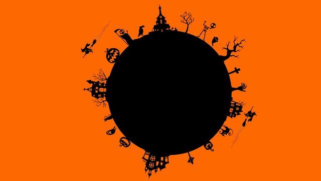 Animation of Halloween spinning &nbsp;world