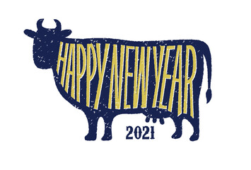 丑年の年賀状素材