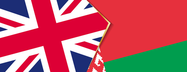 United Kingdom and Belarus flags, two vector flags.