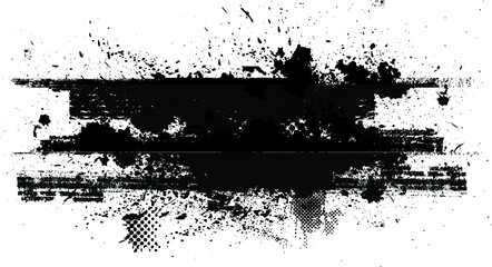 Grunge Paint Roller . Vector brush Stroke . Distressed banner . Black stripes isolated. paintbrush collection . Modern Textured shape . Dry border in Black . Bulge lines