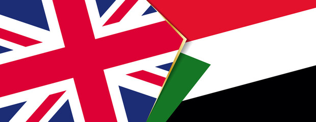 United Kingdom and Sudan flags, two vector flags.