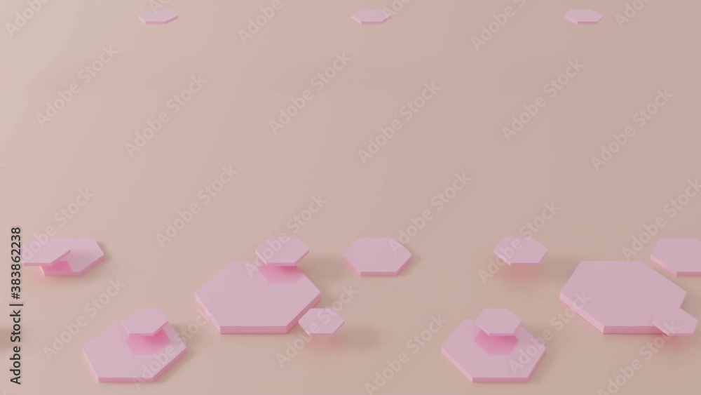 Poster abstract pink hexagon honeycomb background 3d rendering