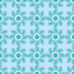 Retro flower vector repeat pattern. Floral lattice seamless illustration background.